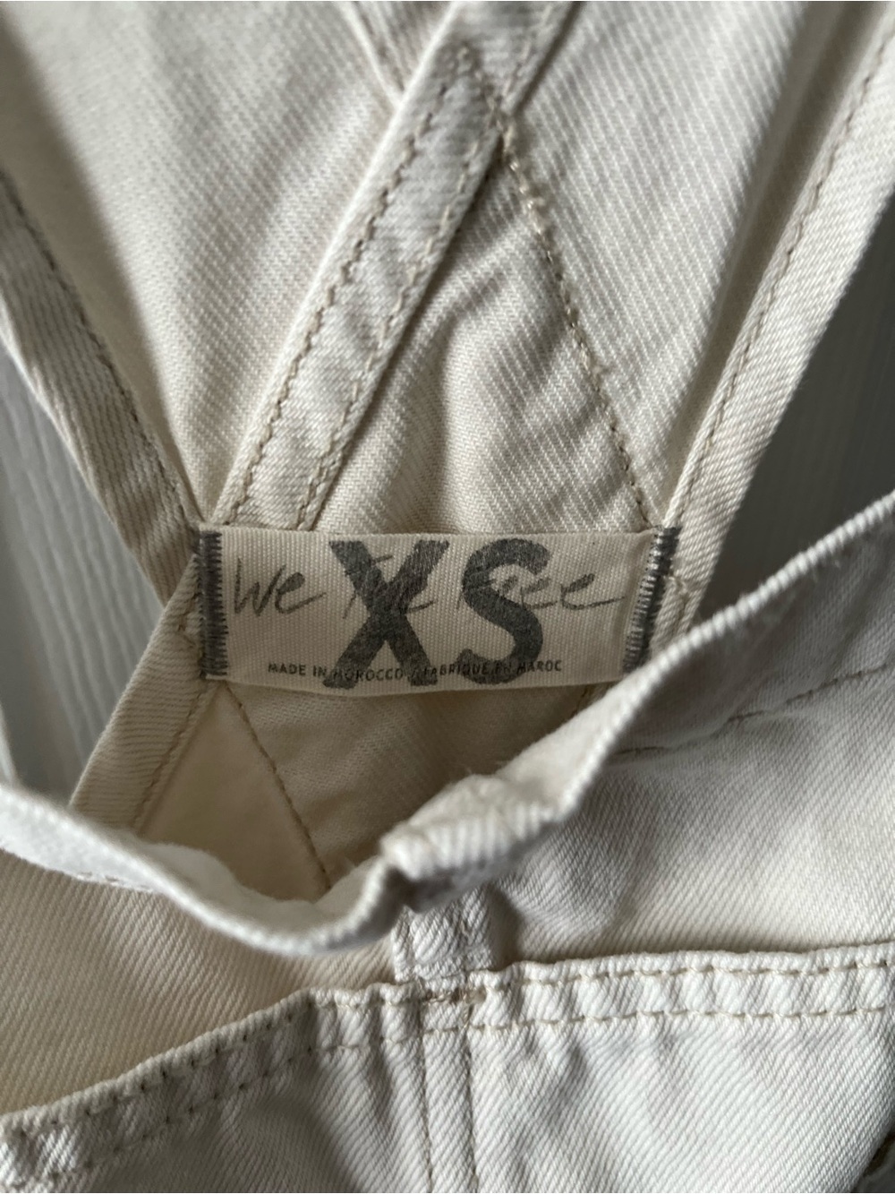We the free Free People  Ziggy Cream Cotton Overalls - Picture 4 of 6